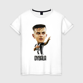 Женская футболка хлопок с принтом Dybala , 100% хлопок | прямой крой, круглый вырез горловины, длина до линии бедер, слегка спущенное плечо | champion | cr7 | cristiano | game | goal | italy | juventus | madrid | real | ronaldo | spain | team | буффон | гол | дибала | золотой мяч | игрок | испания | италия | криштиану | мадрид | португалия | реал | роналду | спорт | тренер | футбол | 