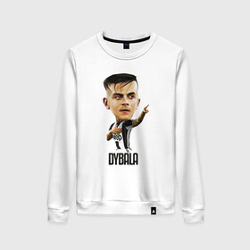 Женский свитшот хлопок с принтом Dybala , 100% хлопок | прямой крой, круглый вырез, на манжетах и по низу широкая трикотажная резинка  | champion | cr7 | cristiano | game | goal | italy | juventus | madrid | real | ronaldo | spain | team | буффон | гол | дибала | золотой мяч | игрок | испания | италия | криштиану | мадрид | португалия | реал | роналду | спорт | тренер | футбол | 