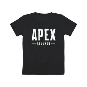 Детская футболка хлопок с принтом APEX LEGENDS , 100% хлопок | круглый вырез горловины, полуприлегающий силуэт, длина до линии бедер | apex | apex legends | battle | battle royal | titanfall | апекс | апекс легендс | батл рояль | битва | война | королевская битва