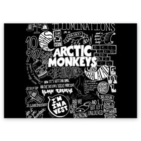 Поздравительная открытка с принтом Arctic Monkeys , 100% бумага | плотность бумаги 280 г/м2, матовая, на обратной стороне линовка и место для марки
 | arctic monkeys | алекс тёрнер | арктик манкиз | группы | джейми кук | инди | музыка | мэтт хелдерс | ник омэлли | постпанк | рок
