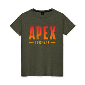Женская футболка хлопок с принтом APEX LEGENDS (НА СПИНЕ) , 100% хлопок | прямой крой, круглый вырез горловины, длина до линии бедер, слегка спущенное плечо | apex | apex legends | battle | battle royal | titanfall | апекс | апекс легендс | батл рояль | битва | война | королевская битва