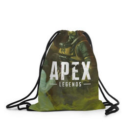 Рюкзак-мешок 3D с принтом APEX Legends , 100% полиэстер | плотность ткани — 200 г/м2, размер — 35 х 45 см; лямки — толстые шнурки, застежка на шнуровке, без карманов и подкладки | 2 | 2019 | 3 | apex | game | legends | titanfall | игра | титанфолл