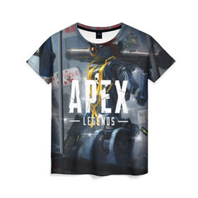 Женская футболка 3D с принтом APEX Legends , 100% полиэфир ( синтетическое хлопкоподобное полотно) | прямой крой, круглый вырез горловины, длина до линии бедер | 2 | 2019 | 3 | apex | game | legends | titanfall | игра | титанфолл