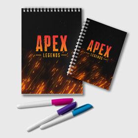 Блокнот с принтом APEX LEGENDS BATTLE ROYAL , 100% бумага | 48 листов, плотность листов — 60 г/м2, плотность картонной обложки — 250 г/м2. Листы скреплены удобной пружинной спиралью. Цвет линий — светло-серый
 | apex | apex legends | battle | battle royal | fire | titanfall | апекс | апекс легендс | батл рояль | битва | война | королевская битва | огонь