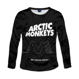 Женский лонгслив 3D с принтом Arctic Monkeys , 100% полиэстер | длинные рукава, круглый вырез горловины, полуприлегающий силуэт | arctic monkeys | алекс тёрнер | арктик манкиз | группы | джейми кук | инди | музыка | мэтт хелдерс | ник омэлли | постпанк | рок