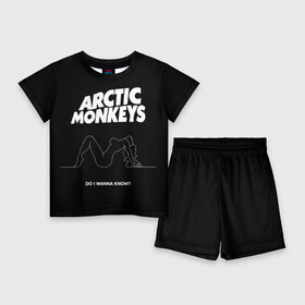 Детский костюм с шортами 3D с принтом Arctic Monkeys ,  |  | Тематика изображения на принте: arctic monkeys | алекс тёрнер | арктик манкиз | группы | джейми кук | инди | музыка | мэтт хелдерс | ник омэлли | постпанк | рок