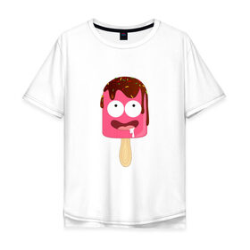 Мужская футболка хлопок Oversize с принтом Веселое мороженое , 100% хлопок | свободный крой, круглый ворот, “спинка” длиннее передней части | 