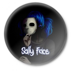 Значок с принтом Sally Face (9) ,  металл | круглая форма, металлическая застежка в виде булавки | face | fisher | larry johnson | mask | sally | sally face | sally fisher | демоны | духи | маска | призраки | салли | салли фейс | салли фишер | фейс