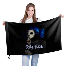 Флаг 3D с принтом Sally Face (9) , 100% полиэстер | плотность ткани — 95 г/м2, размер — 67 х 109 см. Принт наносится с одной стороны | face | fisher | larry johnson | mask | sally | sally face | sally fisher | демоны | духи | маска | призраки | салли | салли фейс | салли фишер | фейс