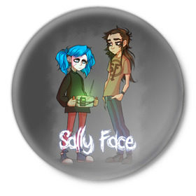 Значок с принтом Sally Face (10) ,  металл | круглая форма, металлическая застежка в виде булавки | face | fisher | larry johnson | mask | sally | sally face | sally fisher | демоны | духи | маска | призраки | салли | салли фейс | салли фишер | фейс