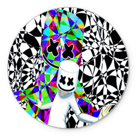 Коврик круглый с принтом Marshmello , резина и полиэстер | круглая форма, изображение наносится на всю лицевую часть | alone | beautiful now | disc | dj | jockey | marshmallow | американский | диджей | дискотека | маршмэллоу | продюсер