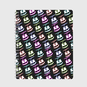 Тетрадь с принтом FORTNITE & MARSHMELLO , 100% бумага | 48 листов, плотность листов — 60 г/м2, плотность картонной обложки — 250 г/м2. Листы скреплены сбоку удобной пружинной спиралью. Уголки страниц и обложки скругленные. Цвет линий — светло-серый
 | fortnite | fortnite 2 | fortnite x | marshmello | ninja | ninja hyper streamer | ninja streamer | pattern | streamer | tyler blevins | игра | маршмелло | ниндзя | паттерн | фортнайт | фортнайт 2 | фортнайт глава 2