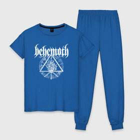 Женская пижама хлопок с принтом Behemoth , 100% хлопок | брюки и футболка прямого кроя, без карманов, на брюках мягкая резинка на поясе и по низу штанин | behemoth | black metal | death metal | inferno | nergal | orion | seth | блэк метал | группы | дэт метал | метал | музыка | рок