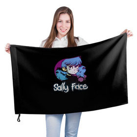 Флаг 3D с принтом Sally Face (15) , 100% полиэстер | плотность ткани — 95 г/м2, размер — 67 х 109 см. Принт наносится с одной стороны | face | fisher | larry johnson | mask | sally | sally face | sally fisher | демоны | духи | маска | призраки | салли | салли фейс | салли фишер | фейс