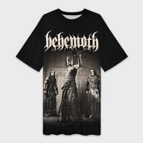 Платье-футболка 3D с принтом Behemoth ,  |  | behemoth | black metal | death metal | inferno | nergal | orion | seth | блэк метал | группы | дэт метал | метал | музыка | рок