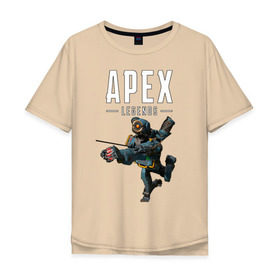 Мужская футболка хлопок Oversize с принтом APEX - Pathfinder , 100% хлопок | свободный крой, круглый ворот, “спинка” длиннее передней части | Тематика изображения на принте: apex | apex legends | battle royale | br | games | new | titanfall | ttf | апекс | апех | бангалор | батл рояль | бладхаунд | игры | каустик | лайфлайн | мираж | рэйф | тайтанфол | титанфол