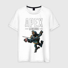 Мужская футболка хлопок с принтом APEX - Pathfinder , 100% хлопок | прямой крой, круглый вырез горловины, длина до линии бедер, слегка спущенное плечо. | apex | apex legends | battle royale | br | games | new | titanfall | ttf | апекс | апех | бангалор | батл рояль | бладхаунд | игры | каустик | лайфлайн | мираж | рэйф | тайтанфол | титанфол