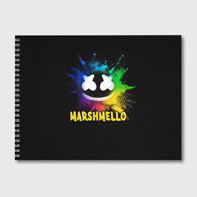 Альбом для рисования с принтом Marshmello , 100% бумага
 | матовая бумага, плотность 200 мг. | Тематика изображения на принте: alone | beautiful now | disc | dj | jockey | marshmallow | американский | диджей | дискотека | маршмэллоу | продюсер