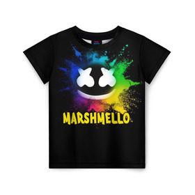 Детская футболка 3D с принтом Marshmello , 100% гипоаллергенный полиэфир | прямой крой, круглый вырез горловины, длина до линии бедер, чуть спущенное плечо, ткань немного тянется | alone | beautiful now | disc | dj | jockey | marshmallow | американский | диджей | дискотека | маршмэллоу | продюсер