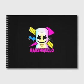 Альбом для рисования с принтом Marshmello , 100% бумага
 | матовая бумага, плотность 200 мг. | Тематика изображения на принте: alone | beautiful now | disc | dj | jockey | marshmallow | американский | диджей | дискотека | маршмэллоу | продюсер