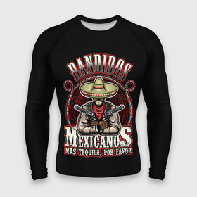 Мужской рашгард 3D с принтом Bandidos ,  |  | Тематика изображения на принте: cartridges | drawing | graphic | hat | mexican | mexico | ornament | patterns | revolvers | rope | tape | tequila | thug | weapon | бандит | верёвка | графика | лента | мексика | мексиканский | орнамент | оружие | патроны | револьверы | рисунок | текила |