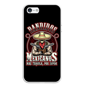 Чехол для iPhone 5/5S матовый с принтом Bandidos , Силикон | Область печати: задняя сторона чехла, без боковых панелей | cartridges | drawing | graphic | hat | mexican | mexico | ornament | patterns | revolvers | rope | tape | tequila | thug | weapon | бандит | верёвка | графика | лента | мексика | мексиканский | орнамент | оружие | патроны | револьверы | рисунок | текила |