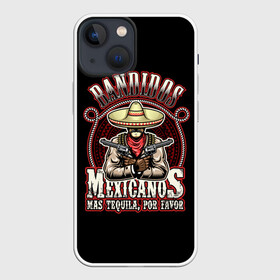 Чехол для iPhone 13 mini с принтом Bandidos ,  |  | cartridges | drawing | graphic | hat | mexican | mexico | ornament | patterns | revolvers | rope | tape | tequila | thug | weapon | бандит | верёвка | графика | лента | мексика | мексиканский | орнамент | оружие | патроны | револьверы | рисунок | текила |