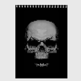 Скетчбук с принтом Череп , 100% бумага
 | 48 листов, плотность листов — 100 г/м2, плотность картонной обложки — 250 г/м2. Листы скреплены сверху удобной пружинной спиралью | background | black | day of the dead | death | drawing | graphics | h | halloween | points | raster | skeleton | skull | symbol | teeth | взгляд | графика | день мертвых | зубы | мексика | праздник | растр | рисунок | символ | скелет | точки | фо
