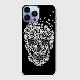 Чехол для iPhone 13 Pro Max с принтом Diamond skull ,  |  | background | black | death | diamond skull | drawing | graphics | hal | hearts | precious stones | symbol | wealth | богатство | бриллиантовый | графика | день мертвых | драгоценные | камни | мексика | праздник | рисунок | сердца | символ | фон |