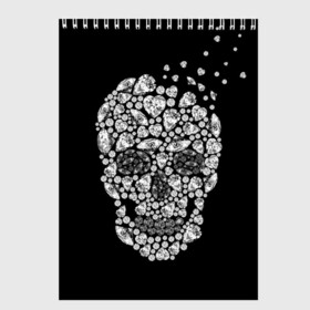 Скетчбук с принтом Diamond skull , 100% бумага
 | 48 листов, плотность листов — 100 г/м2, плотность картонной обложки — 250 г/м2. Листы скреплены сверху удобной пружинной спиралью | background | black | death | diamond skull | drawing | graphics | hal | hearts | precious stones | symbol | wealth | богатство | бриллиантовый | графика | день мертвых | драгоценные | камни | мексика | праздник | рисунок | сердца | символ | фон |