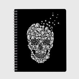 Тетрадь с принтом Diamond skull , 100% бумага | 48 листов, плотность листов — 60 г/м2, плотность картонной обложки — 250 г/м2. Листы скреплены сбоку удобной пружинной спиралью. Уголки страниц и обложки скругленные. Цвет линий — светло-серый
 | background | black | death | diamond skull | drawing | graphics | hal | hearts | precious stones | symbol | wealth | богатство | бриллиантовый | графика | день мертвых | драгоценные | камни | мексика | праздник | рисунок | сердца | символ | фон |