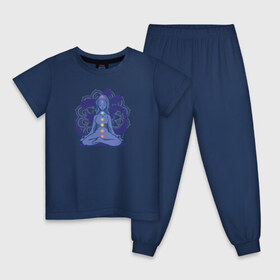Детская пижама хлопок с принтом Чакра , 100% хлопок |  брюки и футболка прямого кроя, без карманов, на брюках мягкая резинка на поясе и по низу штанин
 | индия | индуизм | йога | прана | тантра | чакра | чакры