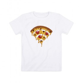 Детская футболка хлопок с принтом Пицца Wi-Fi , 100% хлопок | круглый вырез горловины, полуприлегающий силуэт, длина до линии бедер | Тематика изображения на принте: pizza | wi fi | wifi | абстракция | вай фай | интернет | пицца
