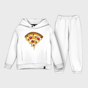 Детский костюм хлопок Oversize с принтом Пицца Wi Fi ,  |  | Тематика изображения на принте: pizza | wi fi | wifi | абстракция | вай фай | интернет | пицца