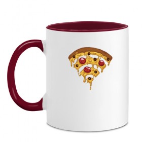 Кружка двухцветная с принтом Пицца Wi-Fi , керамика | объем — 330 мл, диаметр — 80 мм. Цветная ручка и кайма сверху, в некоторых цветах — вся внутренняя часть | pizza | wi fi | wifi | абстракция | вай фай | интернет | пицца