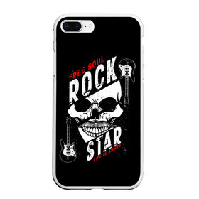 Чехол для iPhone 7Plus/8 Plus матовый с принтом Free soul rock star life is s , Силикон | Область печати: задняя сторона чехла, без боковых панелей | free soul | hard | heavy | life | mus | music | rock | rock star | short | skull | гитары | графика | душа | жесткий | жизнь | инструменты | коротка | музыка | музыкальные | надпись | рисунок | рок | рок звезда | свободная | символ