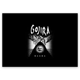 Поздравительная открытка с принтом Gojira , 100% бумага | плотность бумаги 280 г/м2, матовая, на обратной стороне линовка и место для марки
 | Тематика изображения на принте: death metal | from mars to sirius | gojira | magmа | terra incognita | the link | the way of all flesh | годжира | грув метал | группы | дэт метал | метал | музыка | рок