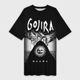 Платье-футболка 3D с принтом Gojira ,  |  | death metal | from mars to sirius | gojira | magmа | terra incognita | the link | the way of all flesh | годжира | грув метал | группы | дэт метал | метал | музыка | рок