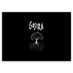 Поздравительная открытка с принтом Gojira , 100% бумага | плотность бумаги 280 г/м2, матовая, на обратной стороне линовка и место для марки
 | Тематика изображения на принте: death metal | from mars to sirius | gojira | magmа | terra incognita | the link | the way of all flesh | годжира | грув метал | группы | дэт метал | метал | музыка | рок