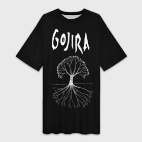 Платье-футболка 3D с принтом Gojira ,  |  | death metal | from mars to sirius | gojira | magmа | terra incognita | the link | the way of all flesh | годжира | грув метал | группы | дэт метал | метал | музыка | рок