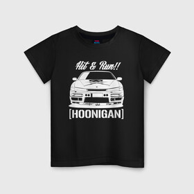 Детская футболка хлопок с принтом Nissan Silvia S14 Hoonigan , 100% хлопок | круглый вырез горловины, полуприлегающий силуэт, длина до линии бедер | hoonigan | nissan | nissan silvia s14 | silvia s14