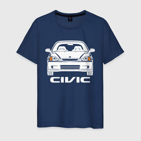 Мужская футболка хлопок с принтом Honda Civic EK 6 поколение , 100% хлопок | прямой крой, круглый вырез горловины, длина до линии бедер, слегка спущенное плечо. | civic ek | ek 6 поколение | honda | honda civic | honda civic ek 6 поколение