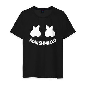 Мужская футболка хлопок с принтом Marshmello , 100% хлопок | прямой крой, круглый вырез горловины, длина до линии бедер, слегка спущенное плечо. | 