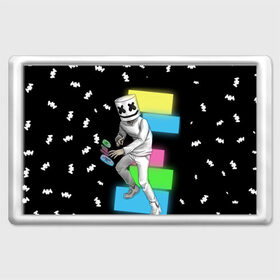 Магнит 45*70 с принтом Marshmello , Пластик | Размер: 78*52 мм; Размер печати: 70*45 | dj | electro | electronic | marshmello | mask | music | зефир | маршмелоу | музыка