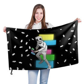 Флаг 3D с принтом Marshmello , 100% полиэстер | плотность ткани — 95 г/м2, размер — 67 х 109 см. Принт наносится с одной стороны | dj | electro | electronic | marshmello | mask | music | зефир | маршмелоу | музыка
