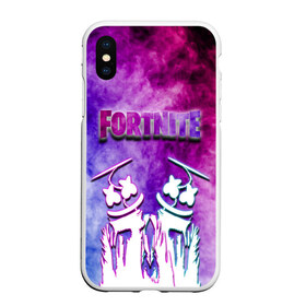 Чехол для iPhone XS Max матовый с принтом FORTNITE & MARSHMELLO (COLOR) , Силикон | Область печати: задняя сторона чехла, без боковых панелей | Тематика изображения на принте: color | fortnite | fortnite 2 | fortnite x | geometry | marshmello | ninja | streamer | texture | абстракция | геометрия | дизайн | дым | игра | красочный дым | маршмелло | ниндзя | радуга | силуэт | стиль | текстура | улыбка | 