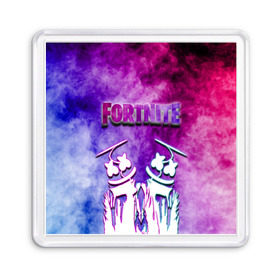 Магнит 55*55 с принтом Fortnite & Marshmello (Color). , Пластик | Размер: 65*65 мм; Размер печати: 55*55 мм | Тематика изображения на принте: color | fortnite | fortnite 2 | fortnite x | geometry | marshmello | ninja | streamer | texture | абстракция | геометрия | дизайн | дым | игра | красочный дым | маршмелло | ниндзя | радуга | силуэт | стиль | текстура | улыбка | 