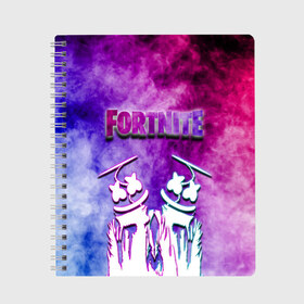 Тетрадь с принтом FORTNITE & MARSHMELLO (COLOR) , 100% бумага | 48 листов, плотность листов — 60 г/м2, плотность картонной обложки — 250 г/м2. Листы скреплены сбоку удобной пружинной спиралью. Уголки страниц и обложки скругленные. Цвет линий — светло-серый
 | Тематика изображения на принте: color | fortnite | fortnite 2 | fortnite x | geometry | marshmello | ninja | streamer | texture | абстракция | геометрия | дизайн | дым | игра | красочный дым | маршмелло | ниндзя | радуга | силуэт | стиль | текстура | улыбка | 