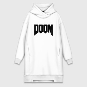 Платье-худи хлопок с принтом DOOM ,  |  | devil | doom | hell | mark of the doom slayer | slayer | ад | гарнил | дум | знаки | иероглифы | компьютерные игры 2019 | преисподняя | символ | солдат