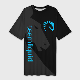 Платье-футболка 3D с принтом TEAM LIQUID | ТИМ ЛИКВИД ,  |  | 2019 | blue | cybersport | esport | liquid | logo | pro league | team | team liquid | киберспорт | логотип | тим ликвид | фирменные цвета